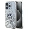Karl Lagerfeld KLHMP15LLGCHSGH iPhone 15 Pro 6.1 hardcase transparent Liquid Glitter Choupette Head Magsafe